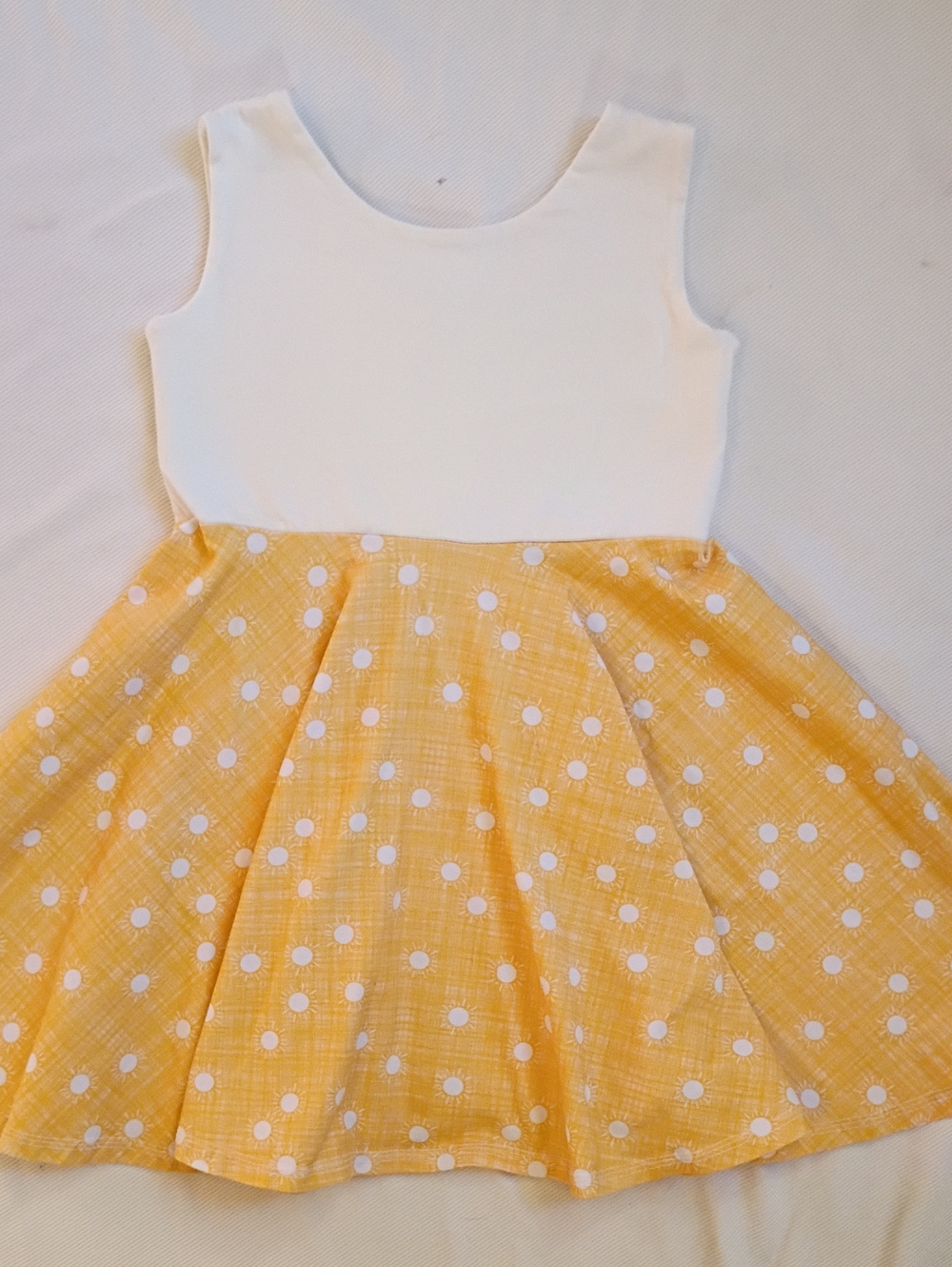 doodle And Jack Handmade Girls' Yellow Polka Dot Skater